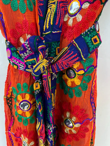 Kimono con Estampado Artesanal, Diseño Único, Vestido de Novia, 100% Algodón, Cuello en V, Cintura Elástica, Verano - Product Image 3