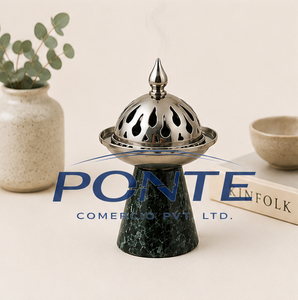 Attractive Design <b>Bakhoor</b> Burner with Natural Black Marble Base and Silver Metal Lid <b>Oud</b> Incense Holder for Home Decor - Product Image 6