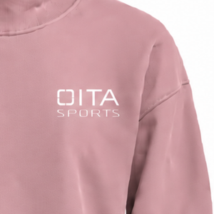 Sweat-shirt rose poudré pour femme, col montant, manches longues, pull oversize en polaire, col haut, décontracté, streetwear d'hiver, pull tendance - Product Image 5
