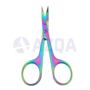 Ciseaux de toilettage multi-usages en acier inoxydable avec revêtement en titane arc-en-ciel, à lames courbées fines pour la coupe et l'entretien des ongles - Product Image 2