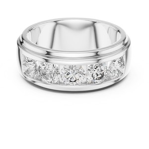 แหวนเพชรทรงกลมแบบ Eternity Band สุดฮิต ดีไซน์ทันสมัย เพชรเลี้ยงในห้องปฏิบัติการ รับรองโดย IGI ทองคำแท้ 14K สำหรับงานแต่งงาน งานหมั้น สั่งทำได้ - Product Image 1
