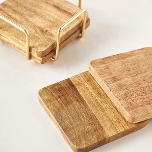 Sous-verre carré de luxe en MDF poli sur mesure, écologique, 10 cm de diamètre, 10 mm d'épaisseur, fabriqué par Artizon Studio - Product Image 3