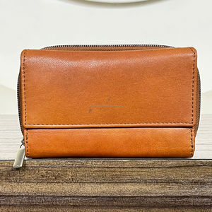 New Style Hot Selling Real Handmade Crunch Leather <b>Small</b> <b>Wallets</b> Stylish Casual Full Grain Leather Classy Cute Clutch for Womens - Product Image 4