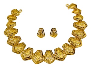 Haute qualité 21cm Dubai plaqué or collier de mariée chaînes de mariage avec pierre de Zircon pour cadeau bijoux en gros en stock - Product Image 1