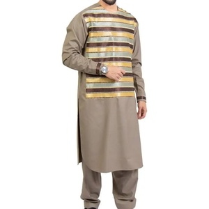 Customized Made Stripes Color Block Afghani Tribal Kuchi Shalwar Kameez Punjabi Cultural Pashtun Handmade Embroidery Suits Set - Product Image 4