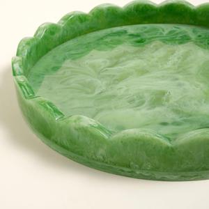Handcrafted Resin <b>Serving</b> Dish Oval Platter Decorative <b>Tray</b> Polished Resin Plate for Fruit Salad <b>Party</b> Dining - Product Image 3
