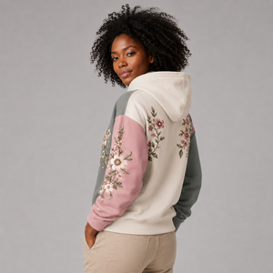 Hoodie brodé pour femme à prix abordable, avec logo personnalisé, en molleton de coton doux, chaud et respirant, style décontracté streetwear - Product Image 4