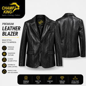CHAMP KING Col rabattu en cuir de vachette à motif gaufré pour homme - Product Image 1