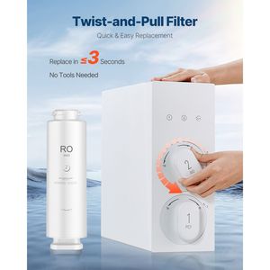 Sistema di filtraggio acqua a osmosi inversa a 11 stadi da 800 GPD con blocco di carbone e cartuccia RO da 24 mesi che riduce le impurità - Product Image 5