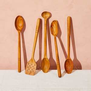 Handcrafted Natural Wooden Cooking Utensils Set Eco-Friendly Non Stick Spatula And Spoon Set Kitchen <b>Tools</b> With Custom Logo - Product Image 1
