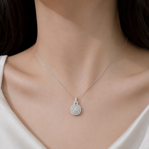 18K White Gold Lab Grown Diamond Luxury Cushion Brilliant Cut Pendant <b>Necklace</b> Classic Style Women's Wedding Gift Everyday Wear - Product Image 1