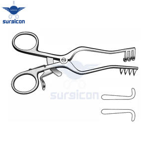 Retractor Autoretráctil Weitlaner de 13 cm, 3x4 Dientes, 18 mm, Acero Inoxidable, Reutilizable, Instrumentos Médicos Quirúrgicos - Product Image 5