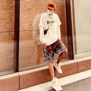 Shorts de basket-ball en maille style bandana pour hommes, personnalisés, motif Paisley, légers, streetwear, vêtements de sport - Product Image 5