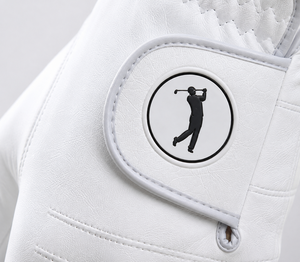 Gants de golf minimalistes en cuir Cabretta blanc, logo personnalisé, respirants, pour hommes et femmes, protection des mains, fabrication OEM directe d'usine - Product Image 2