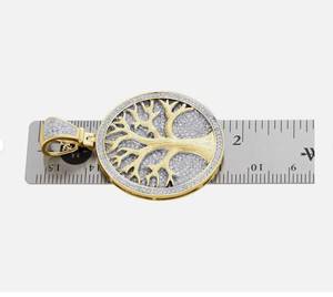 Colgante Espiritual Medallón Árbol de la Vida de Plata 925 con Moissanita Iced Out, Joyería Celta, Colgante HipHop Inspirado en la Herencia - Product Image 2