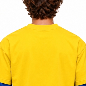 เสื้อยืดผู้ชายสองชั้น สไตล์ลำลอง แขนเสื้อแบบซ้อนทับ สไตล์สตรีท พิมพ์ลายตัวอักษร คอกลม ผ้าฝ้ายเจอร์ซีย์ - Product Image 5