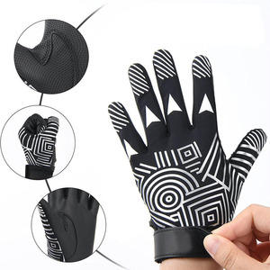 Breathable Knit Batting Gloves Black White Geometric Print <b>Hook</b> and Loop Closure For Baseball Softball Racing - Product Image 3