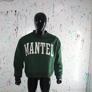 Sudadera MANTEL HUNTER GREEN con cuello alto, 100% algodón, con apliques bordados, cuello ancho, hilos finos - Product Image 4