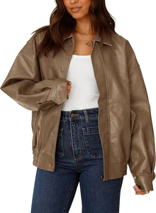 High Street Style <b>Long</b> Length Sheep <b>Leather</b> <b>Jacket</b> for Women Breathable Windproof Cotton Filled Outerwear Classic Style <b>Jackets</b> - Product Image 5