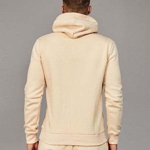 Survêtement à capuche beige pour homme, coupe classique, couleur unie, avec poches latérales, en coton respirant, idéal pour l'automne - Product Image 2