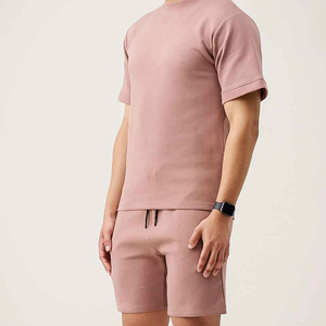 Ensemble été homme en coton, t-shirt oversize et short assortis, logo personnalisé, streetwear, tenue 2 pièces - Product Image 2