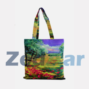 Grands sacs fourre-tout en velours élégants pour femmes avec logo personnalisé Joli motif Vibrant Essentials Carrier avec fermeture à glissière Bas quantité minimale de commande - Product Image 3