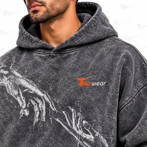 New 2026 Wholesale Custom Logo Pullover Acid Wash <b>Hoodies</b> <b>for</b> <b>Men</b> Oversized 100% Cotton <b>Plain</b> Fabric Plus Size <b>Men</b> <b>Hoodies</b> - Product Image 5