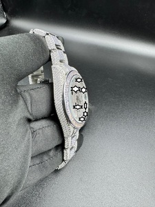 Montre mécanique pour homme en acier inoxydable 41 mm, diamant Moissanite VVS1, mouvement automatique, style Hip Hop, fabrication artisanale, sport - Product Image 4
