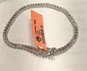 Conjunto de Pulseras Unisex Clásicas con Corte Brillante, Plata de Ley 925, Moissanita, Baño de Rodio, para Compromiso, Boda, Eventos Glamurosos - Product Image 1