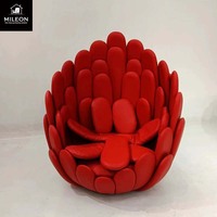 Chaise à pétales de designer italien, tendance, en forme de nid d'oiseau, luxe léger, canapé créatif irrégulier, chaise de canapé à fleurs unique