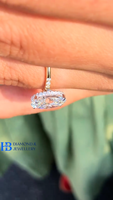 Anillo de Compromiso de Diamante Cultivado en Laboratorio con Corte Ovalado de Lujo, Chapado en Oro de 18K, Color D, VVS, Certificado IGI, Marca HB, Anillo de Boda