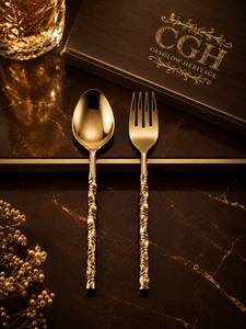 Excellent Quality Professional Metal <b>Gold</b> Plated <b>Kitchen</b> <b>Utensil</b> Set for Food Preparation Cooking Frying Baking Grilling - Product Image 1