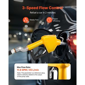 Pistola Erogatrice Carburante Girevole NPT da 3/4 Pollici, Flusso Massimo 11,8 GPM, con Spegnimento Automatico, per Diesel e Benzina, Grilletto a 3 Velocità - Product Image 5