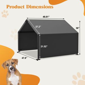 Tenda Portatile Grigia per Cani, Resistente all'Acqua, per Protezione in Giardino, Patio, Cortile e Casa - Product Image 4