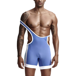 Débardeur de lutte gris ajusté pour homme en Spandex et Nylon – Équipement d'entraînement d'arts martiaux - Product Image 6