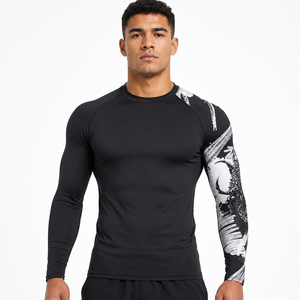 <b>Men</b> Quick-Dry <b>Stretch</b> Fitness Shirt Gym Clothes BJJ High Quality Rash guard Wrestling T Shirt Martial Arts MMA Muay Thai Shirts - Product Image 1