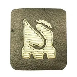 Wholesale Customized Embroidered Beads <b>Safety</b> <b>Pin</b> High Quality Eco-Friendly Handmade Gold Bullion Patch Fabric Bullion Badges - Product Image 6