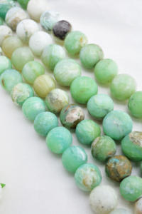 Cuentas facetadas de ópalo verde natural de 13 mm a 14 mm, cuentas facetadas de ópalo azul natural para la elaboración de joyería fina, piedra preciosa - Product Image 2