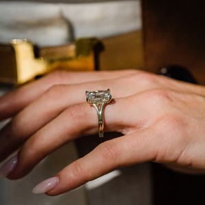 Anillo Solitario de Moissanita Cultivada en Laboratorio con Corte Radiante VVS Diam, Banda Trenzada de Platino, Joyería de Lujo para Compromiso, Boda, Aniversario, Fiesta - Product Image 3