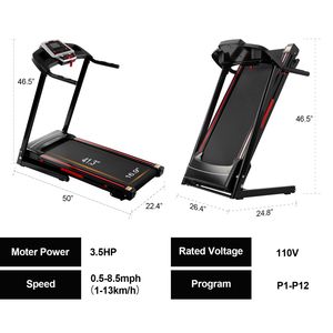 Caminadora Eléctrica Plegable Portátil de 3.5HP para Ejercicio en Casa, con Inclinación para Trotar/Caminar/Correr - Product Image 5