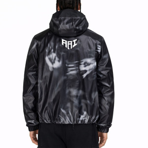 <b>Men</b> Hooded Waterproof Windbreaker <b>Jacket</b> Printed Outdoor <b>Rain</b> <b>Jacket</b> <b>Lightweight</b> Streetwear Style Custom OEM Bulk Supply - Product Image 2