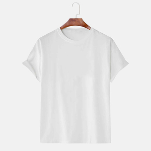 Camiseta de Manga Corta para Hombre, Cuello Redondo, Corte Regular, Estilo Casual, Tejido de Punto, 100% Algodón, Color Sólido, Diseño Liso - Product Image 2