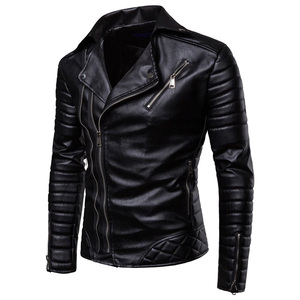 Nouvelle veste de motard slim fit en cuir d'agneau véritable pour homme, veste de moto, veste d'hiver coupe-vent avec fermeture éclair - Product Image 3