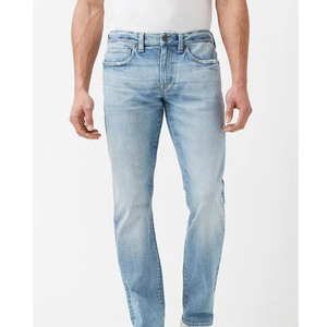 Jeans en denim pour hommes à prix de gros, coupe droite, décontractés, couleur unie, couleurs personnalisées, pantalons en denim modernes de haute qualité - Product Image 3