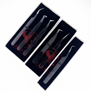 Customizable Private Label Professional Eyelash Tweezers Stainless Steel Lash Extension <b>Tool</b> Fiber Tip Beauty Use Strong - Product Image 3