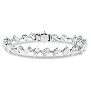 Bracelet satellite en platine à diamants multi-tailles au design unique, classique et élégant, cadeau de mariage disponible au prix direct usine - Product Image 4