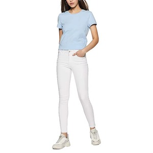 T-shirts d'été légers en polycoton vierges pour femmes, personnalisables, respirants, décontractés, vente en gros, OEM, chemises à manches courtes pour femmes - Product Image 3