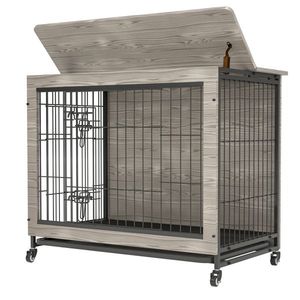 23 Inch Gray Heavy Duty Dog Crate Furniture Premium Pet Houses & Furniture - Product Image 6