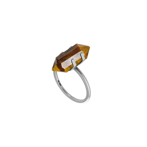 925 Sterling Silver Classic Double Side Pointer Shape <b>Tiger</b> <b>Eye</b> Stackable <b>Ring</b> Prong Setting Wedding Trendy Gift - Product Image 5
