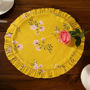 Indian Handmade Luxury Cotton <b>Placemats</b> Floral Design <b>for</b> Sofa <b>Table</b> and Dining Decor Available <b>for</b> Worldwide Supply - Product Image 1